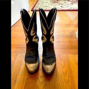 Tony Lama boots with vibram sole.